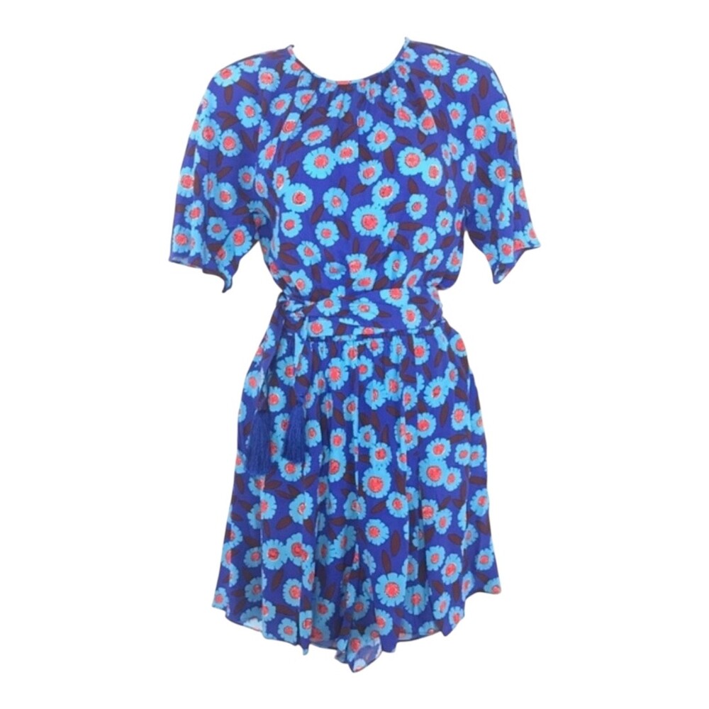 Kate Spade New York Romper Womens Size XS Blue‎ Red Floral Short Sleeve